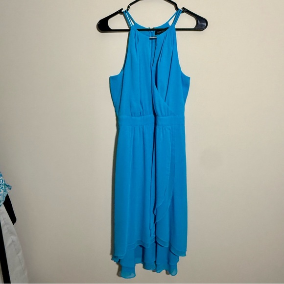 White House Black Market Dresses & Skirts - White House Black Market Blue High-Neck Sleeveless Dress, Size 6